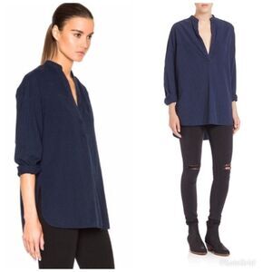 Rag & Bone Barcelona Plaid V-Neck Long Sleeve Top